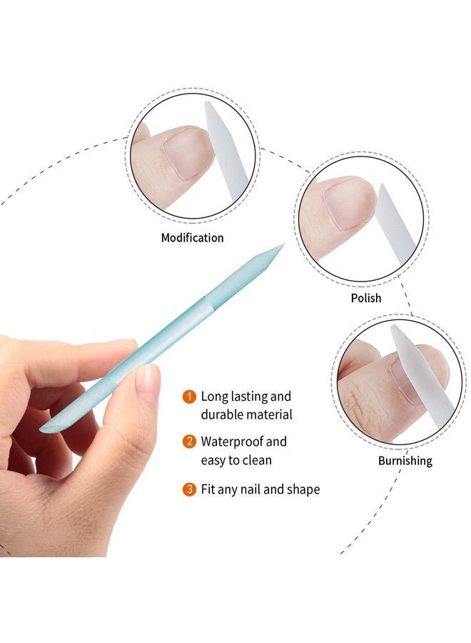 Mudder 3 Pieces Glass Cuticle Pusher Cuticle Remover Glass Nail File Dual Ended Manicure Pedicure Tools For Nails And Cuticles Care (Pink Purple Blue) - Image 3