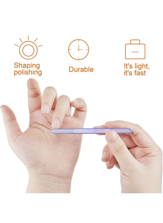 Mudder 3 Pieces Glass Cuticle Pusher Cuticle Remover Glass Nail File Dual Ended Manicure Pedicure Tools For Nails And Cuticles Care (Pink Purple Blue) - Image 4