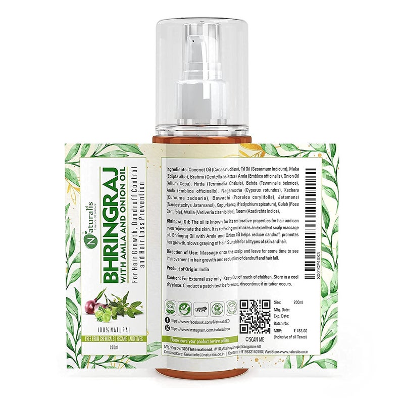 Naturalis Essence Of Nature Trio of Cold Pressed CastorBhringrajCoconut Oil for Skin  Hair 200ml Each - Image 5