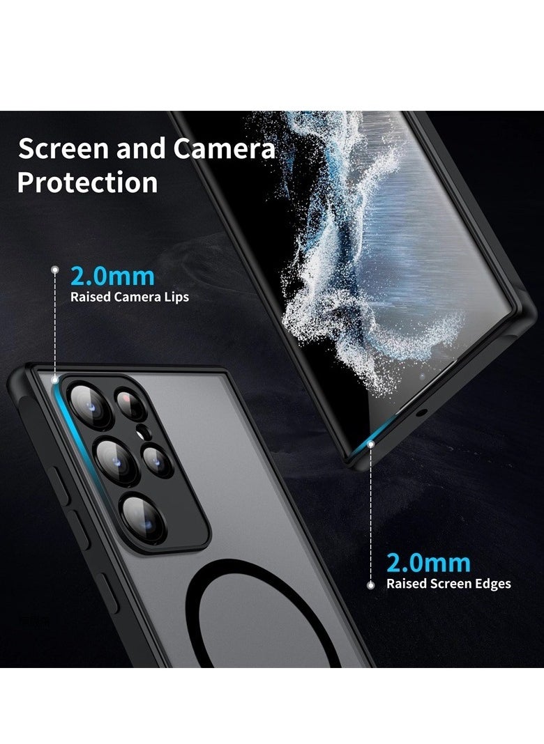 TEAM LUXURY - Samsung Galaxy S24Ultra Case, Slide Camera Cover, Built in Rotate Ring Kickstand, Heavy Duty Shockproof Protective Case - Image 1