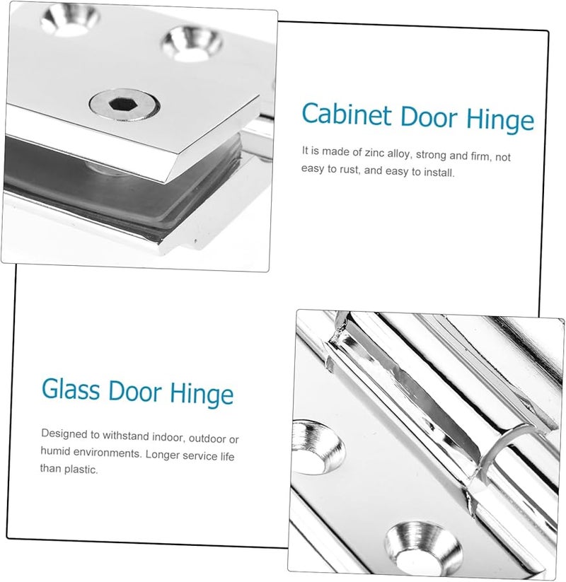 4 Pack Heavy Duty Glass Door Hinge For Bathroom Cabinet Closet Kitchen Quiet Flexible - Image 3