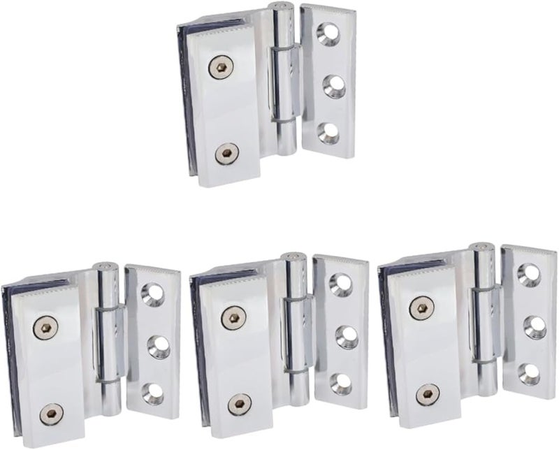 4 Pack Heavy Duty Glass Door Hinge For Bathroom Cabinet Closet Kitchen Quiet Flexible - Image 2