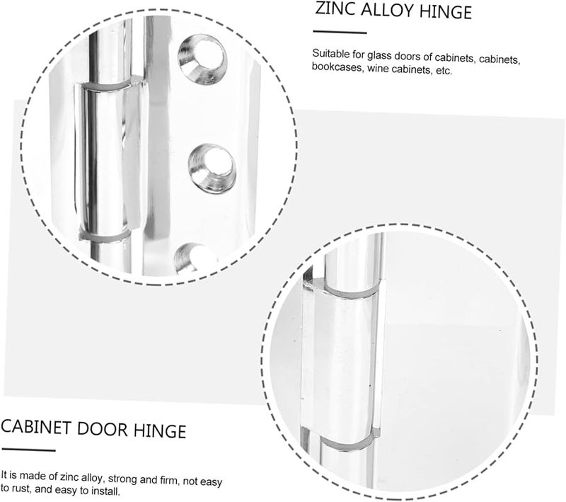 4 Pack Heavy Duty Glass Door Hinge For Bathroom Cabinet Closet Kitchen Quiet Flexible - Image 4