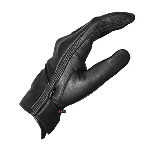 Jackets 4 Bikes قفازات دراجات نارية جلدية - جلد فاخر للرجال والنساء، تعمل باللمس، غير قابلة للانزلاق، واقي للدراجات النارية، أسود XXL - Image 3