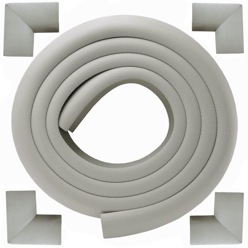 M2cbridge L Shape Extra Thick Furniture Table Edge Protectors Foam Baby Safety Bumper Guard 65 Ft Grey with 4 Corners