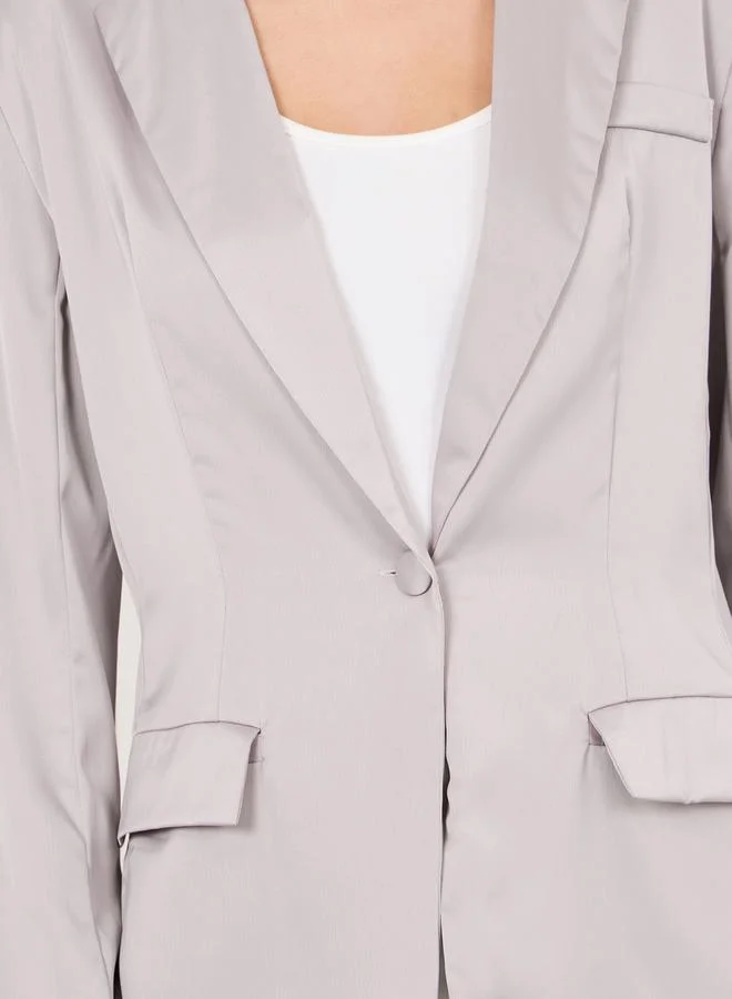 ستايلي Satin Single Breasted Regular Fit Blazer