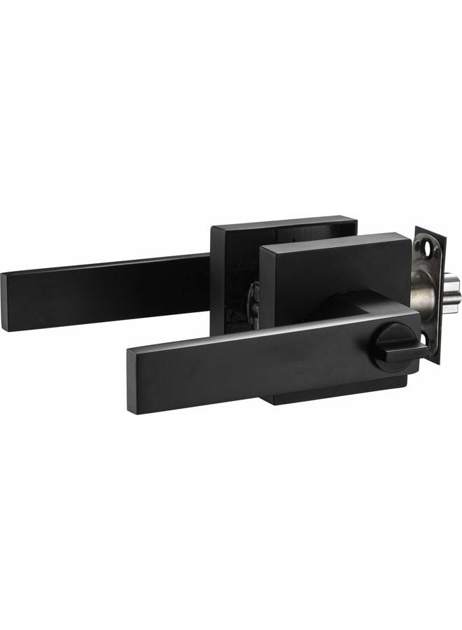 Berlin Modisch Contemporary Square Entry Lever Door Handle and Single Cylinder Deadbolt Locking Lever Handle Set [Front Door or Office] Right & Left Sided Doors Heavy Duty – Iron Black Finish - Image 3