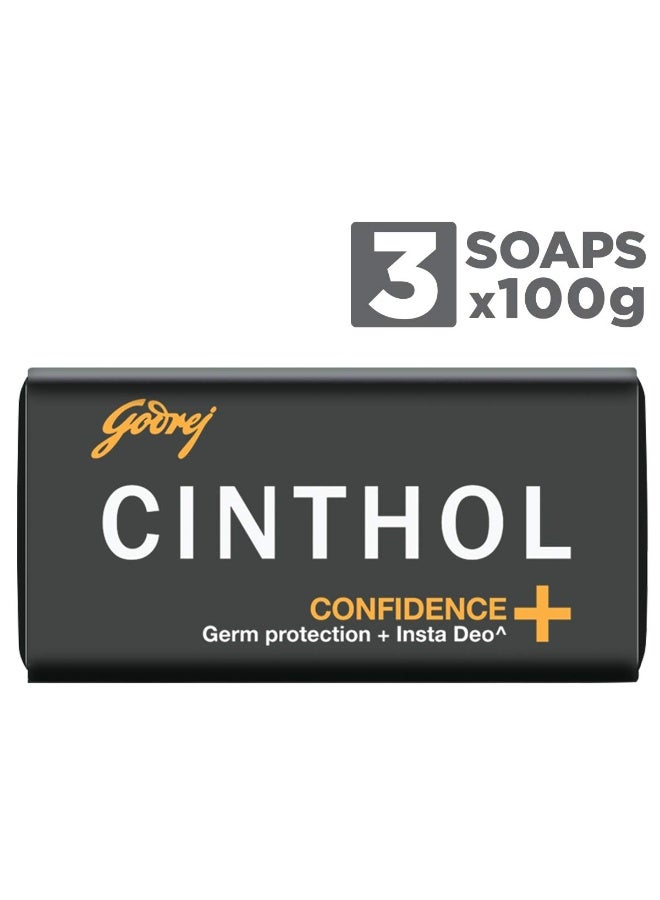 Cinthol Health+ Bath Soap - 100g (Pack of 3) | 99.9% Germ Protection & Insta Deo Fragrance - Image 1