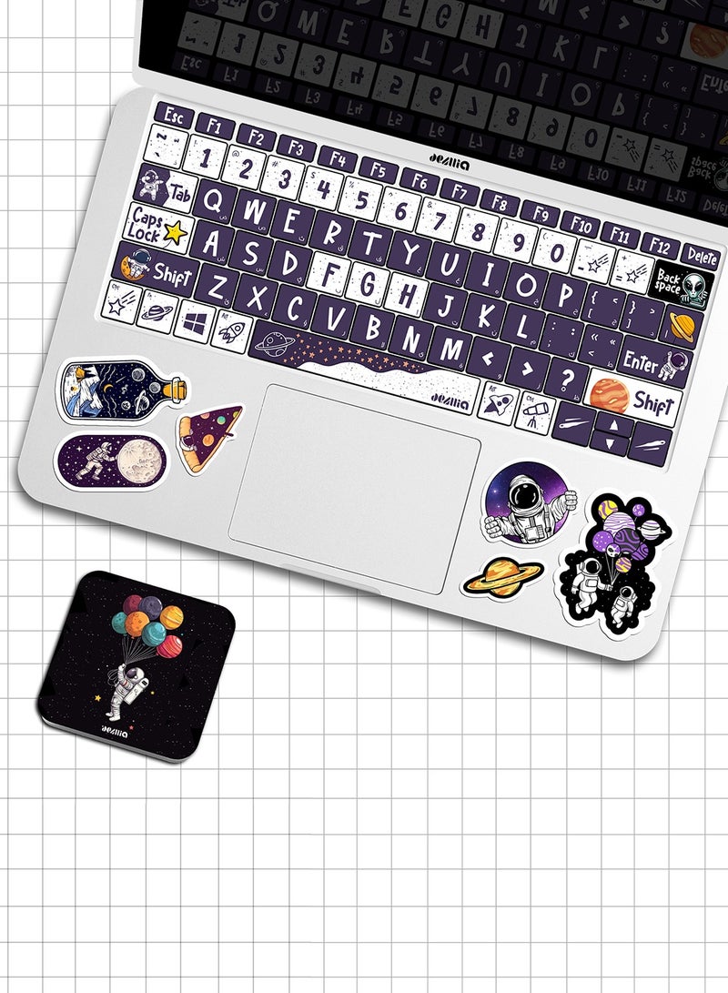 ديزليا ملصقات لوحة مفاتيح متوافقة مع أغلبية أنظمة التشغيل - Space style - SK/14 - Image 2