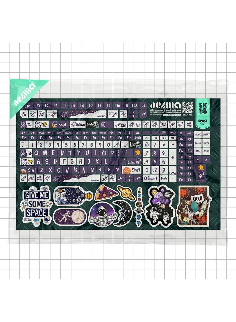 ديزليا ملصقات لوحة مفاتيح متوافقة مع أغلبية أنظمة التشغيل - Space style - SK/14 - Image 3