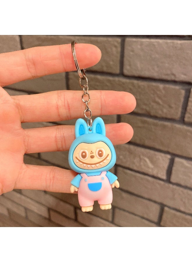 Creative And Cute Labubu Little Sheep Soft Rubber Plush Toy Cartoon Labubu Keychain Couple Bag Pendant