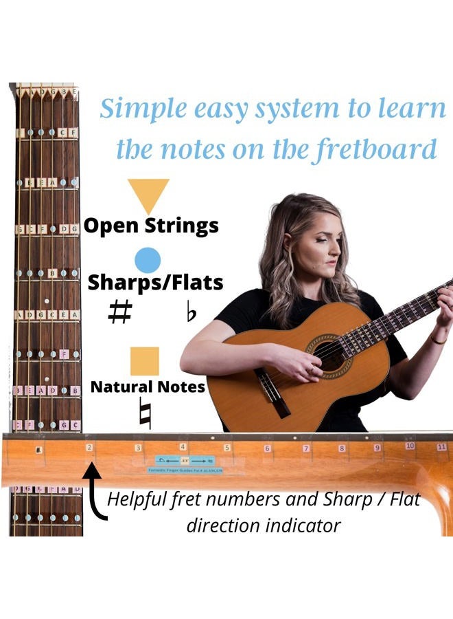 FFG NOTE THE DIFFERENCE Fantastic Finger Guide for Acoustic and Electric Guitars | Guitar Accessories | Fretboard and Fingerboard Stickers | Guitar Learning Tools | Guitar Stickers | Learn to Play Guitar | Frets 1-12 - Image 2