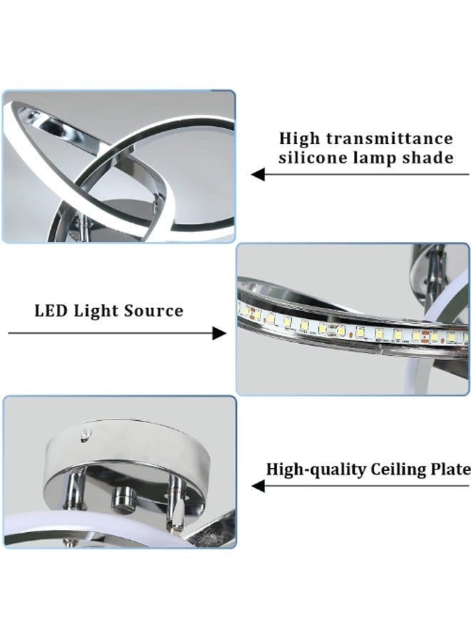 Reelyo Modern LED Pendant Light, 3-Colors Integrated Energy‑Saving Hanging Lamp, Adjustable Height & Light,  Eye‑Friendly Ceiling Light Kitchen Island Pendant Lighting Fixture No‑Flicker for Living Room Bedroom Home Office Study Balcony Stairway Entryway Kitchen Cloakroom Studio Cafe Bar, 1 Pack (Gold) - Image 5