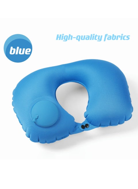 Soft Manual Press Inflatable U-Shaped Neck Pillow - Uncharged, Plant-Based Material, Portable Cervical Support Pillow, Travel and Camping Essentials.