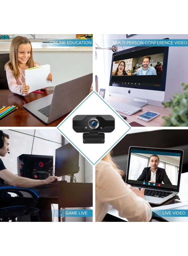 Webcam HD Computer Camera Video Conference Network Teaching Live 1080P Camera-Color:1080P - Image 5