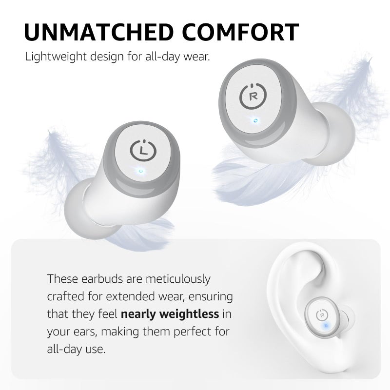 TOZO T10 (Ergonomic Edition) Wireless Earbuds Bluetooth 5.3 Headphones, App Customize EQ, Ergonomic Design, 55H Playtime, Wireless Charging Case, IPX8 Waterproof Sound in-Ear Headset, 2024 New Version - Image 4