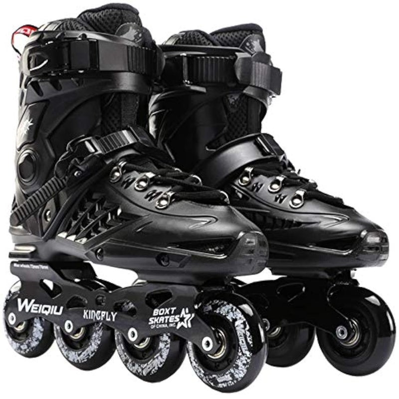 AYES AYES Inline Skates Men and Women Professional Roller Skates Fitness Inline Skate for Adults and Beginners (Black,41) - Image 1