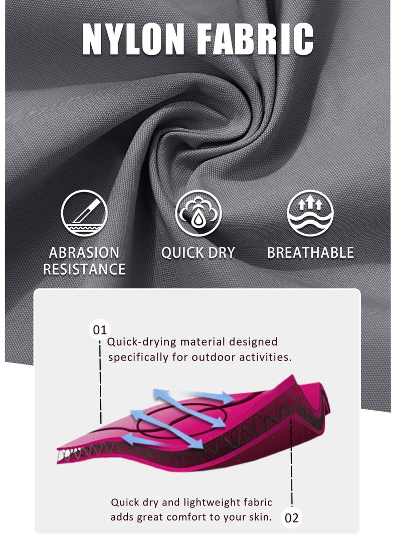 Tacvasen قميص طويل الأكمام قابل للتحويل للرجال من TACVASEN بخاصية التنفس وتجفيف سريع وحماية من الأشعة فوق البنفسجية باللون الرمادي الفاتح، XL - Image 5
