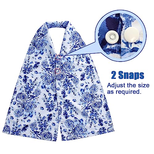 VOPHIA 2 Pack Adult Bib Dining Scarf for Women Microsuede Washable Reusable Food Clothing Protectors Dining Mouth Towel Scarf (tie-dye) - Image 2