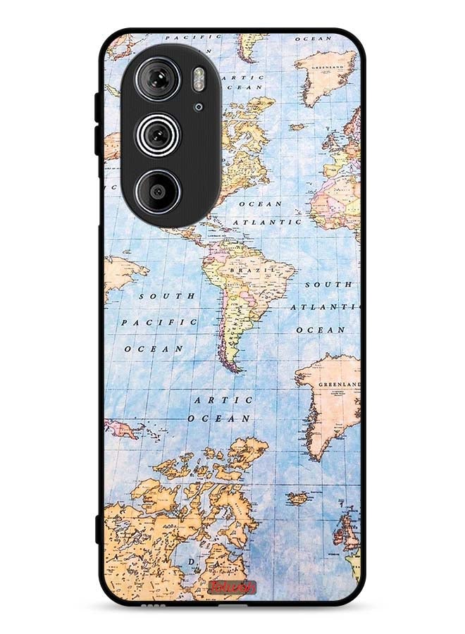 Tolwak Motorola Edge 30 Pro Protective Case Cover World Map - Image 1