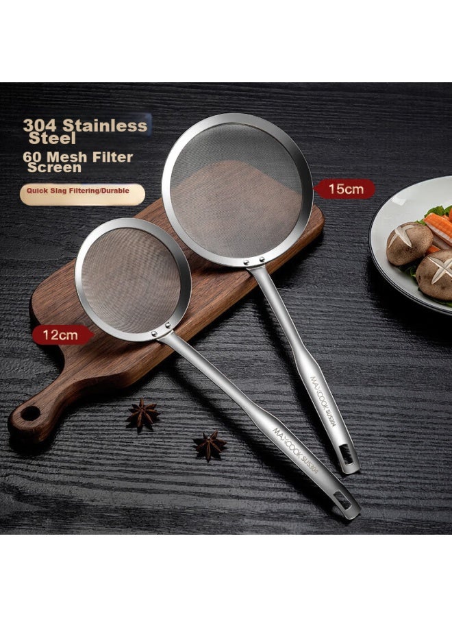 MAX COOK Meichun (maxcook) Strainer, 304 Stainless Steel Mesh Strainer, Wire Skimmer, 60 Mesh Strainer, 12cm Mccu2427  - Image 2