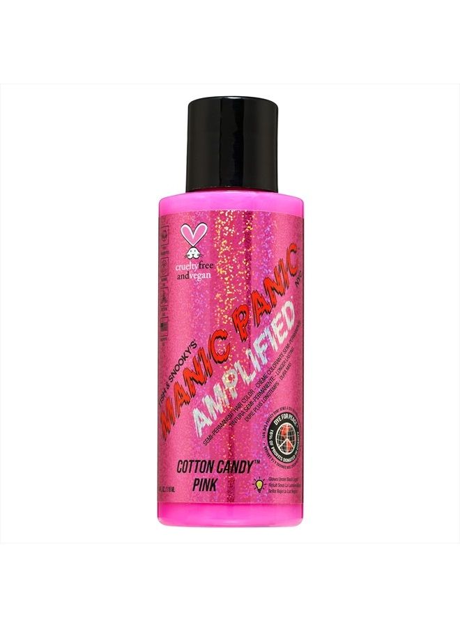 Manic Panic لون شعر قطن الحلوى الوردي - معزز - صبغة شعر شبه دائمة - لون وردي ساطع بارد - يتلألأ تحت الضوء الأسود - نباتي، خالي من PPD والأمونيا - لتلوين شعر النساء والرجال - Image 1