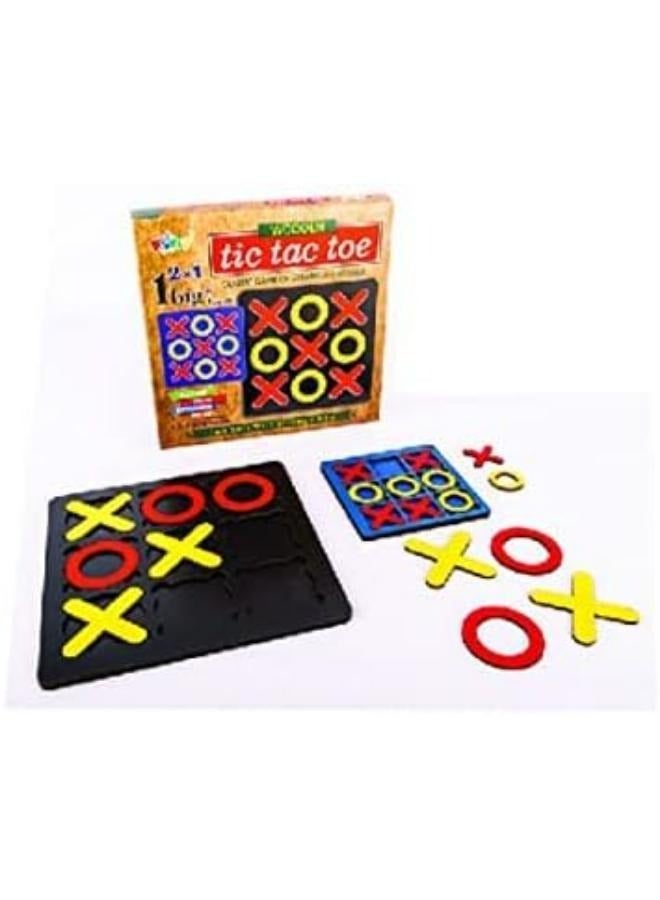 Wood)1 volume n1 + volume xo  Wooden pocket + storage bag Tic tac toe  - Image 2