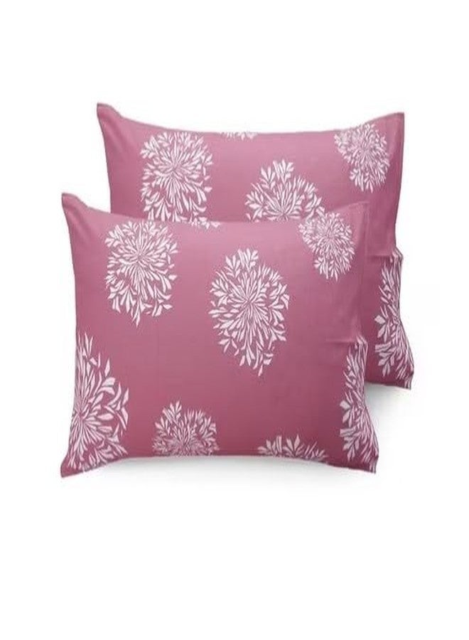 Delight Zone Glace Cotton 160TC Prime Collection King Size Elastic Fitted Double Bedsheet with 2 Pillow Covers - (Pink10) - Image 4