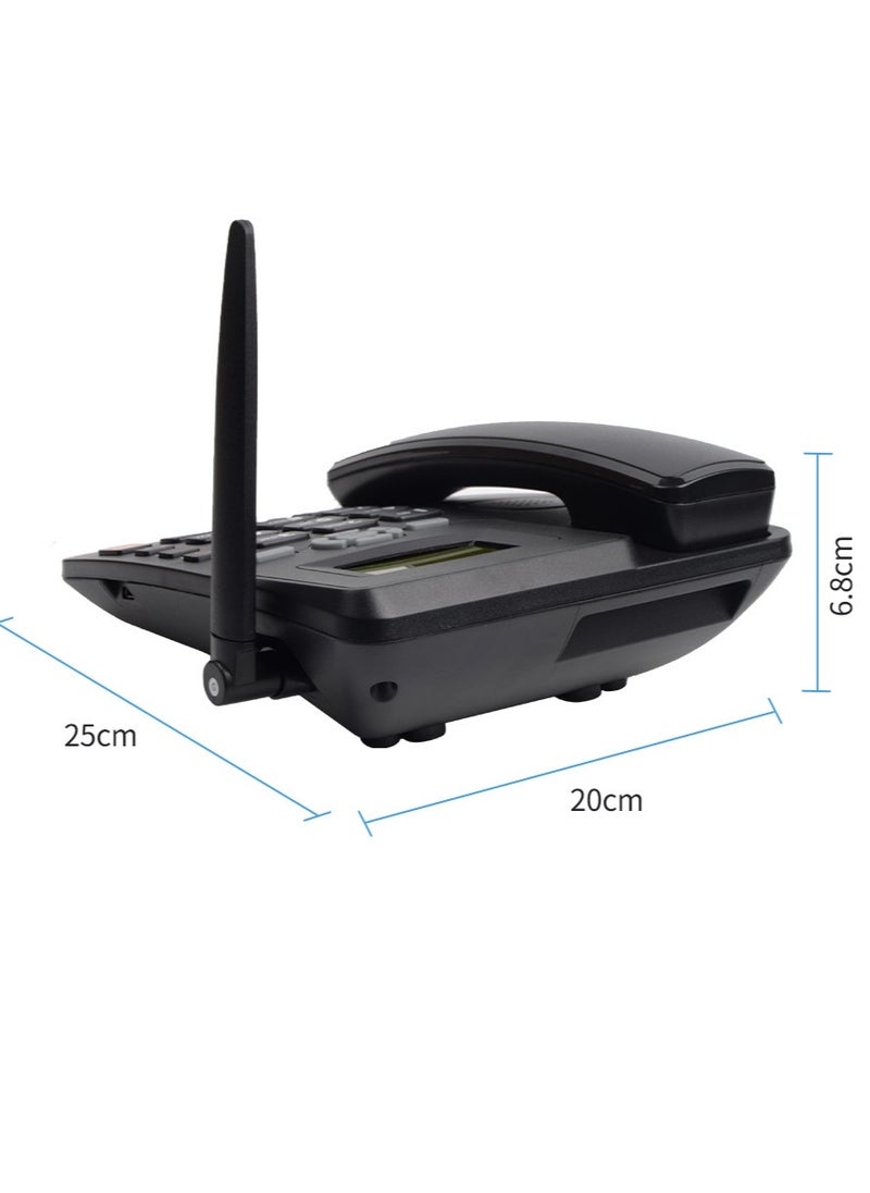 هاتف لاسلكي يدعم الهاتف المكتبي GSM 850/900/1800/1900MHZ بطاقة SIM مزدوجة 2G هاتف لاسلكي ثابت مع هوائي راديو ساعة منبه وظيفة للمنزل مركز الاتصال المنزلي المكتب الشركة الفندق