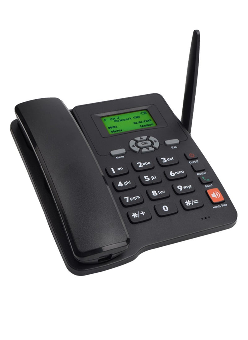 هاتف لاسلكي يدعم الهاتف المكتبي GSM 850/900/1800/1900MHZ بطاقة SIM مزدوجة 2G هاتف لاسلكي ثابت مع هوائي راديو ساعة منبه وظيفة للمنزل مركز الاتصال المنزلي المكتب الشركة الفندق
