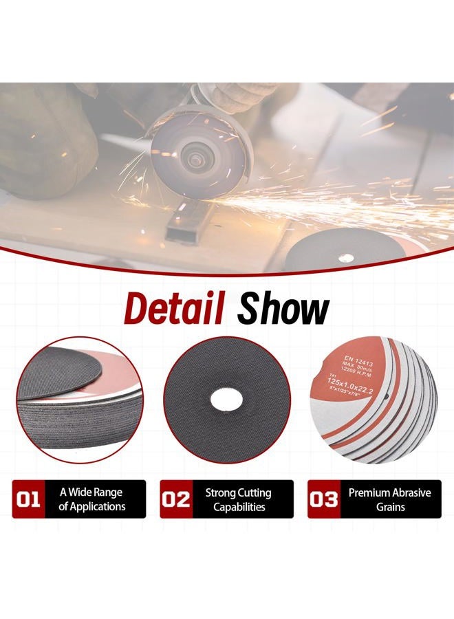 findmall 100 Pack 5"x.040"x7/8" Cut-Off Wheel - Metal & Stainless Steel Cutting Discs - Image 4