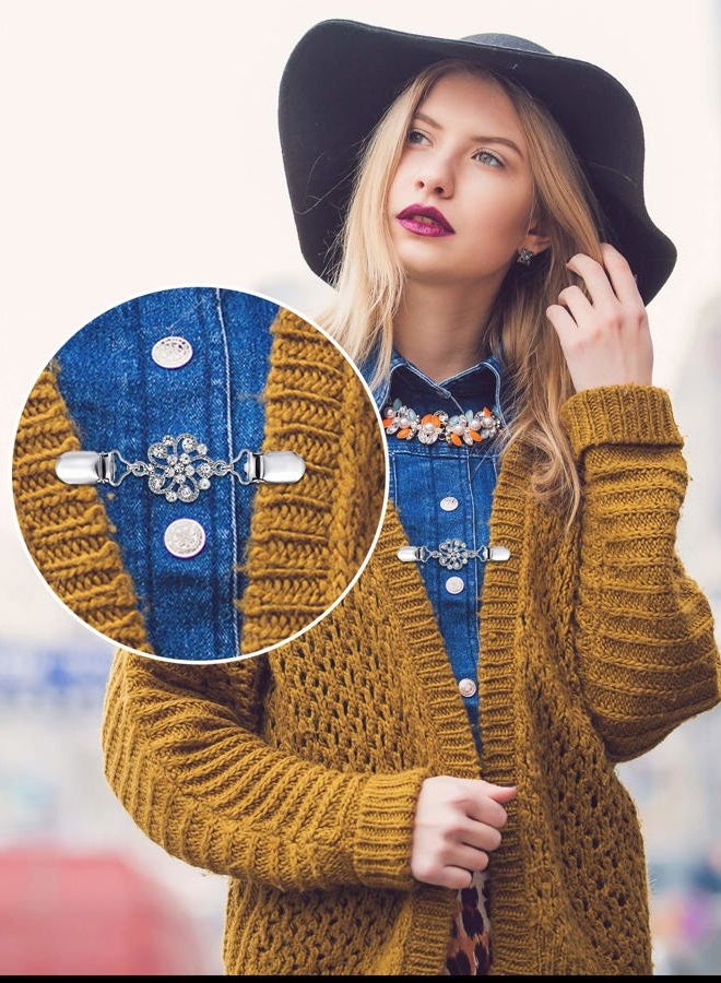 Jetec 3 Pcs Vintage Dress Cinch Clothes Clips Shirt Clips Sweater Cardigan Shawl Clips for Women Girls Brooch Clips, 3 Style(Trendy Style) - Image 2