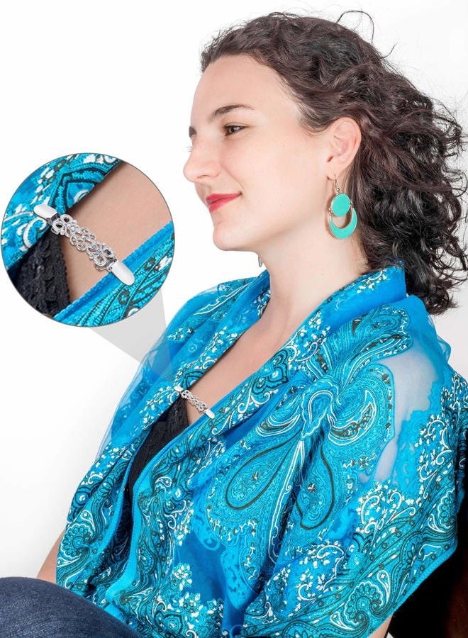 Jetec 3 Pcs Vintage Dress Cinch Clothes Clips Shirt Clips Sweater Cardigan Shawl Clips for Women Girls Brooch Clips, 3 Style(Trendy Style) - Image 3