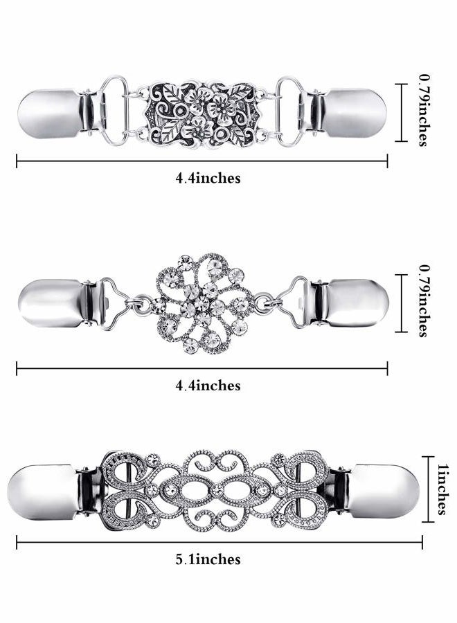 Jetec 3 Pcs Vintage Dress Cinch Clothes Clips Shirt Clips Sweater Cardigan Shawl Clips for Women Girls Brooch Clips, 3 Style(Trendy Style) - Image 5