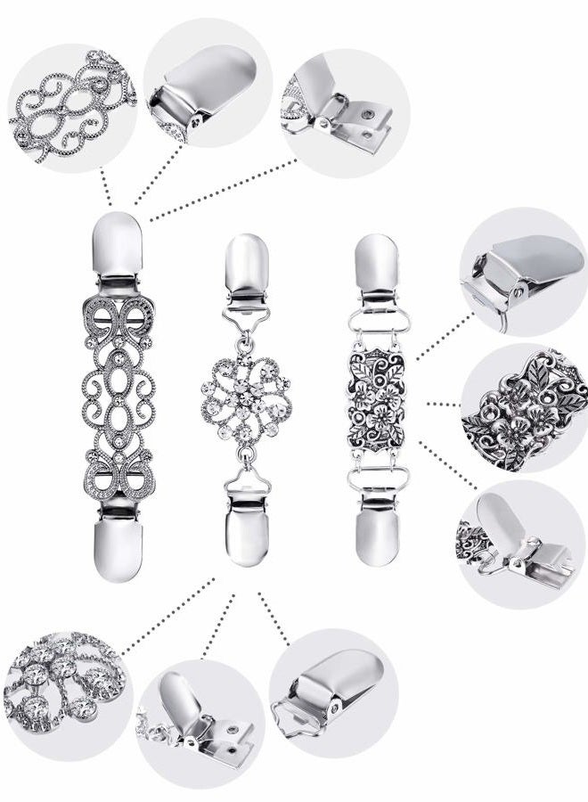 Jetec 3 Pcs Vintage Dress Cinch Clothes Clips Shirt Clips Sweater Cardigan Shawl Clips for Women Girls Brooch Clips, 3 Style(Trendy Style) - Image 4