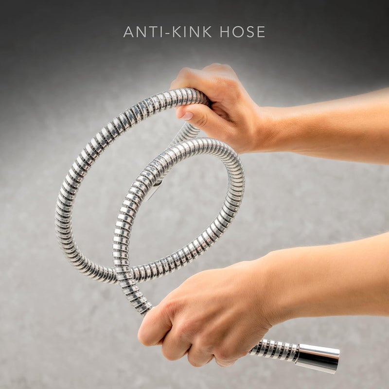 Shower Hose, Stainless Steel Shower Hose, Kink Resistant, Ideal Replacement for Universal Shower Heads with Sealing Rings High Pressure Resistant Chrome (Soft Silver 150cm) - Image 3