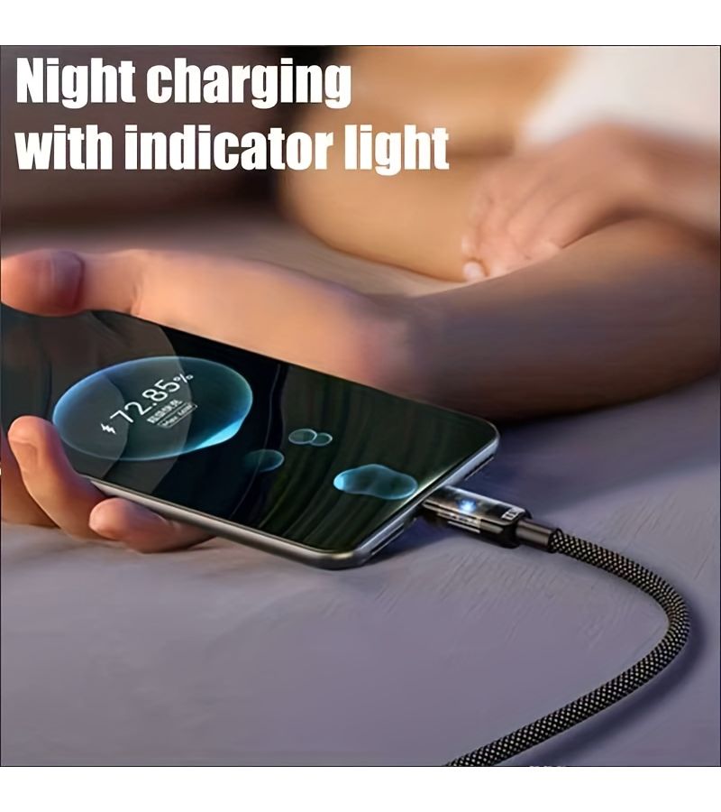 Black 240W Super Fast Charging Cable with LED Digital Display 39.37in - Image 4