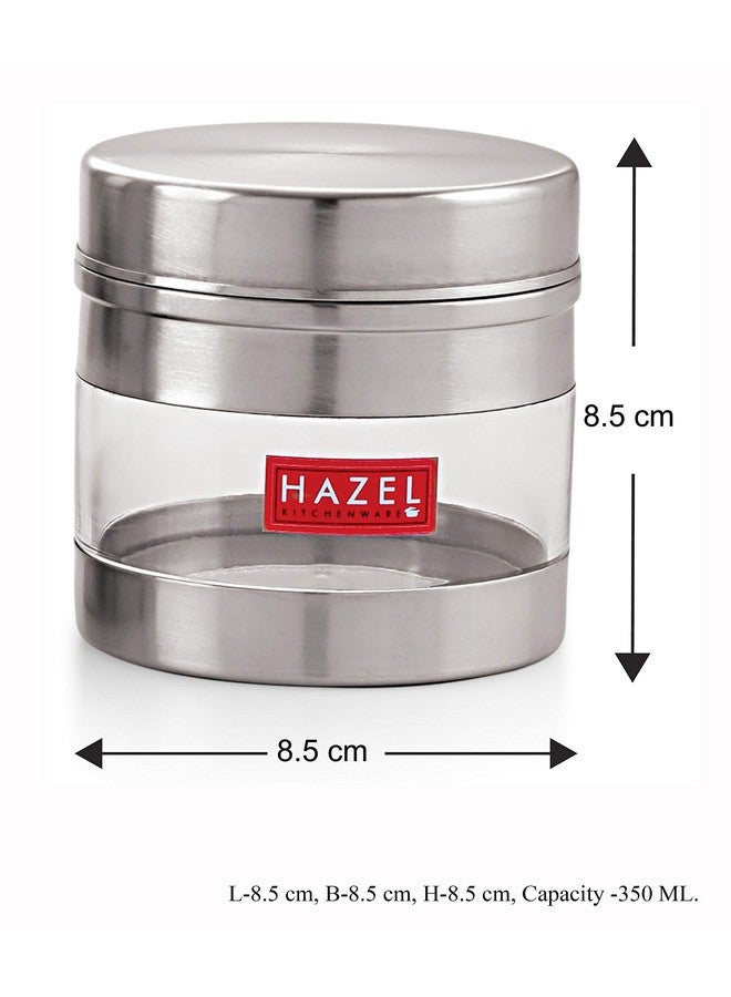 Hazel حاوية بهارات هازيل من الفولاذ المقاوم للصدأ | 350 مل صناديق بهارات شفافة للمطبخ | حاوية صغيرة شفافة للتوابل | صندوق ملون بلمسة نهائية غير لامعة، مجموعة من 6 - Image 4