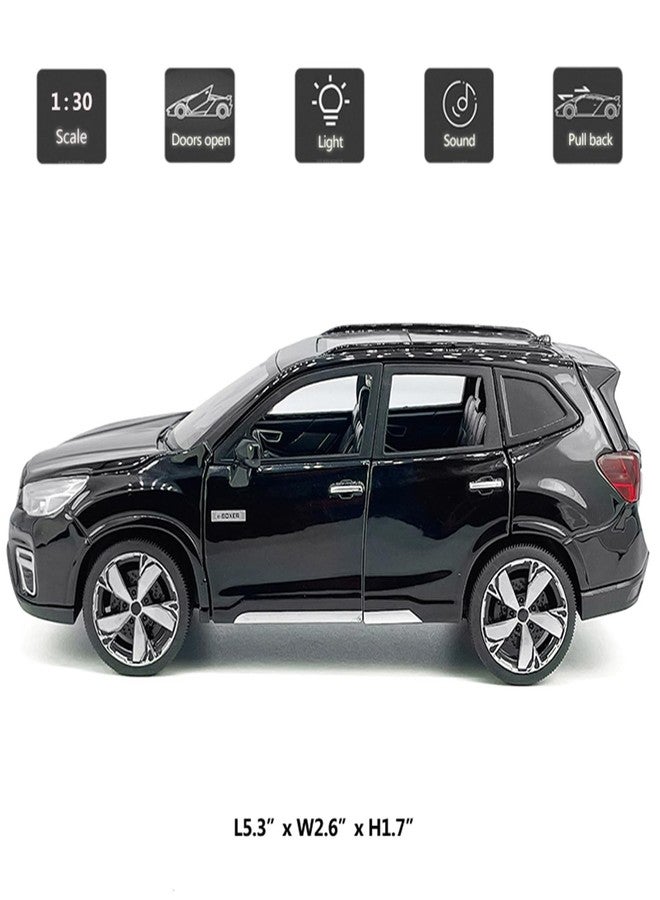 VIIGER 1:30 Scale 2021 Forester e-Boxer SUV Model Toy Car Metal Diecast Toy Vehicle, Doors Open, Light Sound, Pull Back, Toys for Boys Kids Gifts, Men Collection, Home Office Décor, Black - Image 2