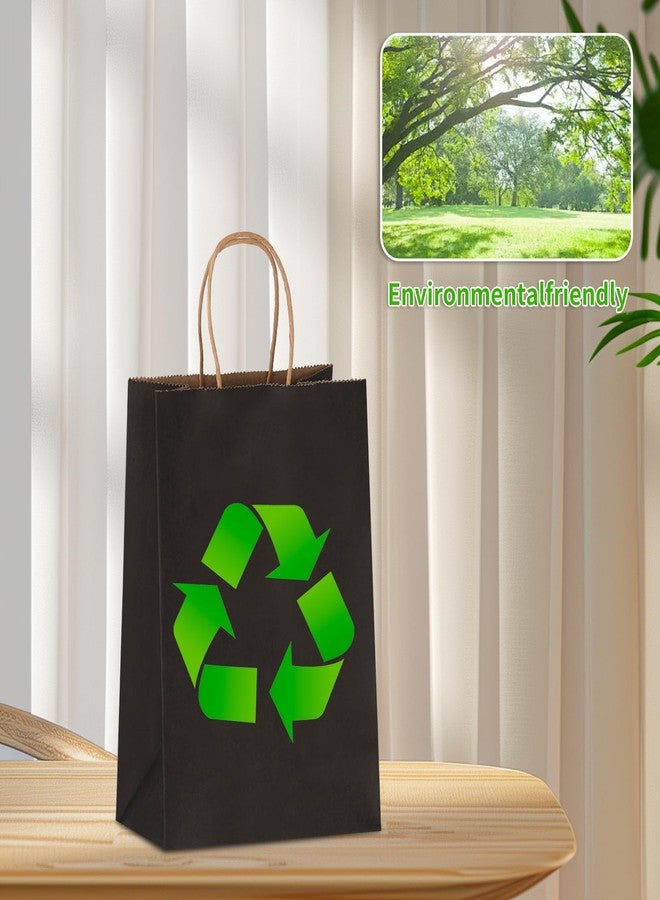 Joybe 50 Pack 5.95x3.25x8 Inch Small Black Paper Bags with Handles Bulk, Kraft Paper Gift Bags for Birthday Party Favors Grocery Retail Shopping Business Goody Merchandise Craft Blank Sacks (50pcs) - Image 4