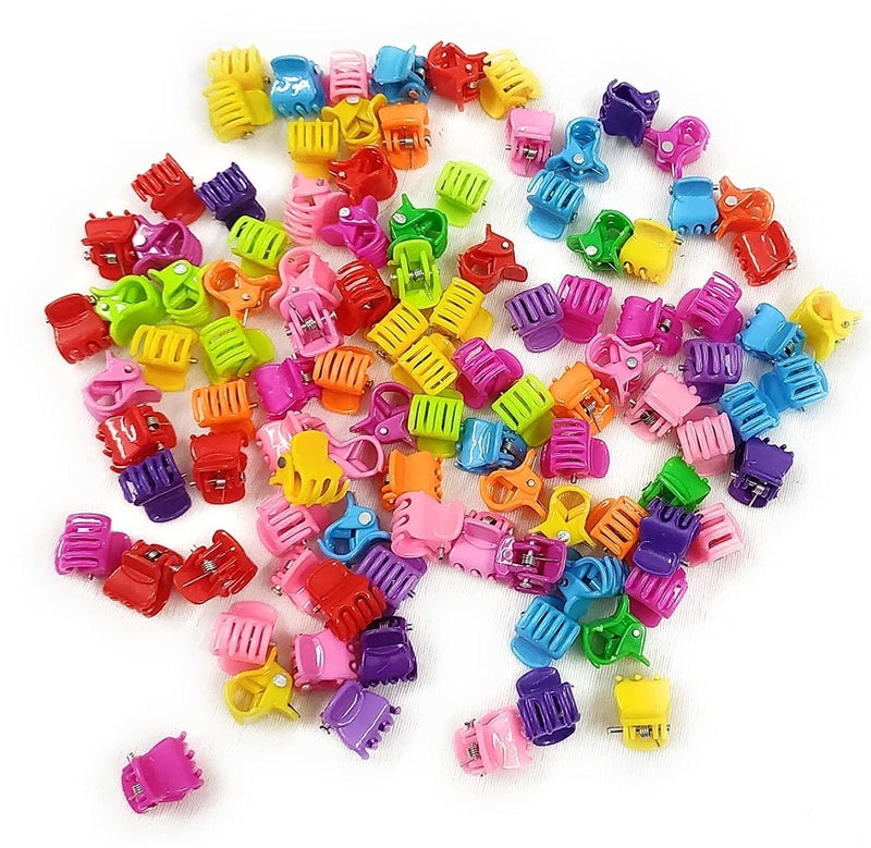 Generic JAGMOOLYA PRODUCTS Mini Hair Claw Clips For Women Girls Candy Color Plastic Hairpins Hair Braids Maker Beads Hair Accessories PACK OF 40 - Image 3
