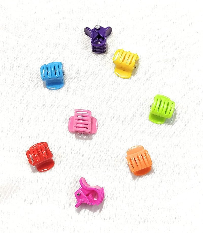 Generic JAGMOOLYA PRODUCTS Mini Hair Claw Clips For Women Girls Candy Color Plastic Hairpins Hair Braids Maker Beads Hair Accessories PACK OF 40 - Image 2