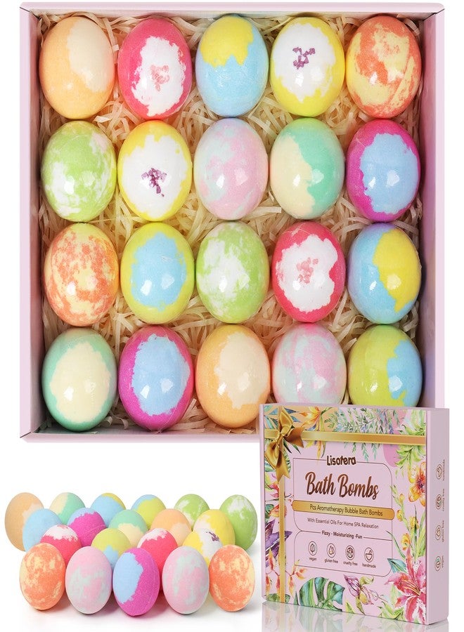 Lisotera Bath Bombs for Women, 20 Handmade Bath Bombs Gift Set with Shea Butter Moisturizing & Essential Oils, SPA Relaxing Gifts for Women & Men, Her, Girlfriend, Wife, Birthday, Amazing Present for Kids - Image 1