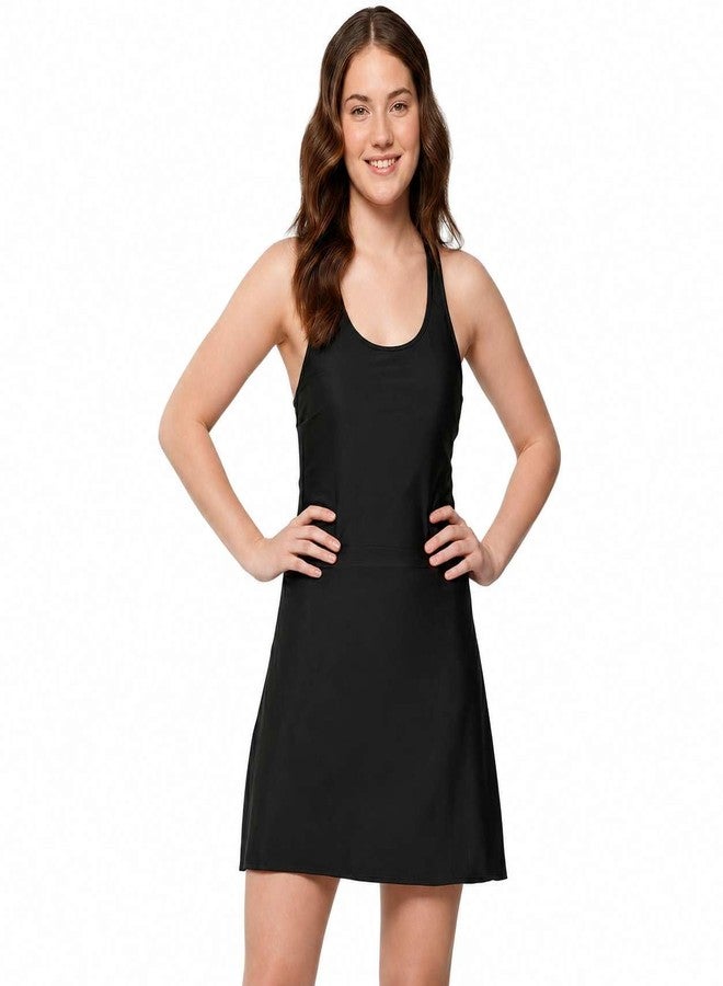 BOSKY Black Athletic One Piece Swimsuit, Padded Support, UPF 50+ Poolwear - Image 1