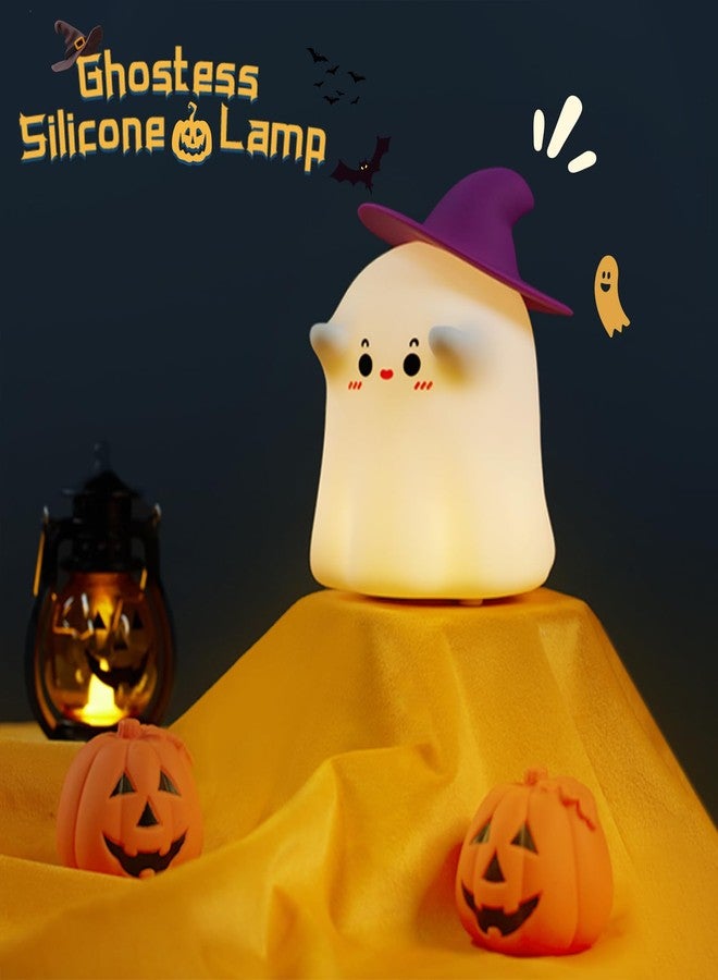 AGEK Ghost Night Light, Halloween Decor Cute Kids Night Light Magician Lamp Silicone Nightlight Rechargeable Table Lamp Dimmable Nursery Baby Nightlights Room Decor Christmas Halloween Gifts Cool Gadgets - Image 4