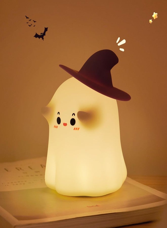 AGEK Ghost Night Light, Halloween Decor Cute Kids Night Light Magician Lamp Silicone Nightlight Rechargeable Table Lamp Dimmable Nursery Baby Nightlights Room Decor Christmas Halloween Gifts Cool Gadgets - Image 1