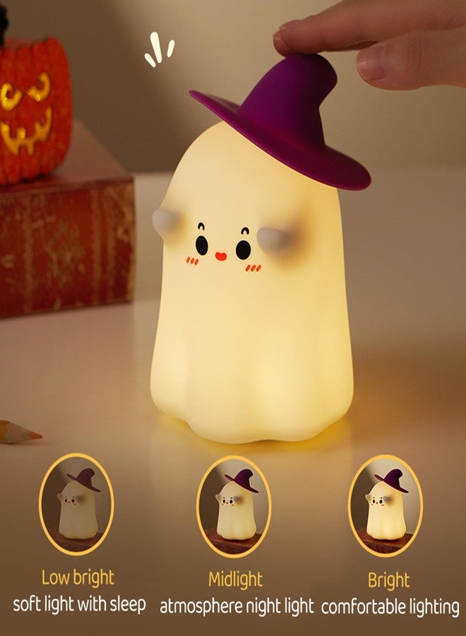 AGEK Ghost Night Light, Halloween Decor Cute Kids Night Light Magician Lamp Silicone Nightlight Rechargeable Table Lamp Dimmable Nursery Baby Nightlights Room Decor Christmas Halloween Gifts Cool Gadgets - Image 3