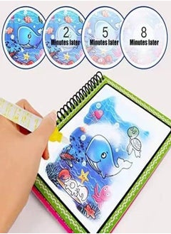 TEGRILO Water Coloring Magic Book With Water Pen Pack of 4, Water Coloring Book For Toddlers Kids Reusable Painting Cartoon Coloring Book For Boys Girls Educational Learning Toys Gifts  - Image 5