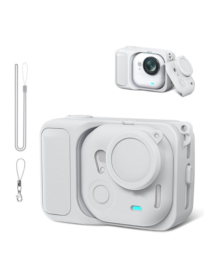 Silicone Case for Insta360 GO Ultra, Shockproof & Protection Body Cover Protective Lens Cover Action Camera All-Around Camera Protection Accessories (Gray) - Image 3