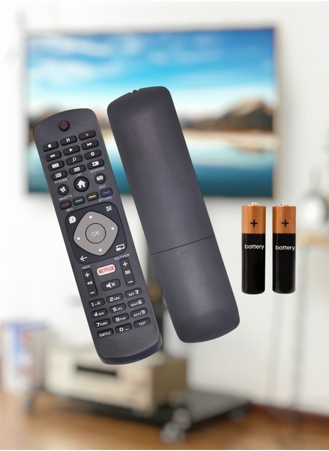 HuHa - Replacement Universal Remote Control for Philips Smart TV - Works with All Philips Models, Includes Netflix Button, No Setup Required, with Battery - Image 1